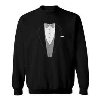 Tuxedo With Bowtie For Weddings Sweatshirt | Mazezy