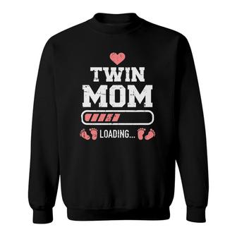 Twin Mom Loading Twin Babies Pregnancy Announcement Sweatshirt | Mazezy