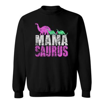 Twin Mom Mother's Day Gift Mama Saurus Dinosaur Graphic Sweatshirt | Mazezy