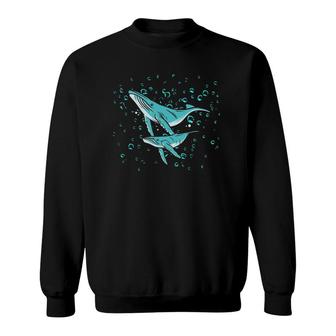 Two Humpback Whales In The Ocean Beautiful Marine Animal And Sweatshirt | Mazezy