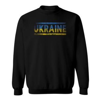 Ukraine Retro Flag Ukrainian Distressed Graphic Sweatshirt | Mazezy