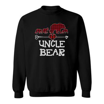 Uncle Bear Red Buffalo Plaid Uncle Bear Pajama Christmas Sweatshirt | Mazezy