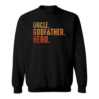 Uncle Gift Awesome Godfather Hero Family Tee Sweatshirt | Mazezy