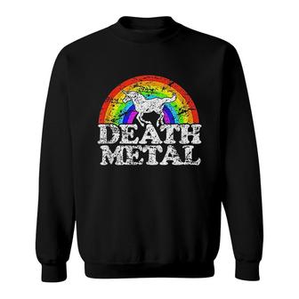 Unicorn Death Metal Funny Rainbow Rainbow Color Sweatshirt - Thegiftio