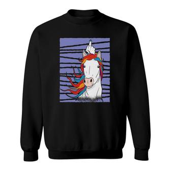 Unicorn Middle Finger Gift Sweatshirt | Mazezy