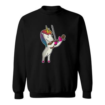 Unicorn Playing Violin Funny Magical Violinist Music Gift Sweatshirt | Mazezy
