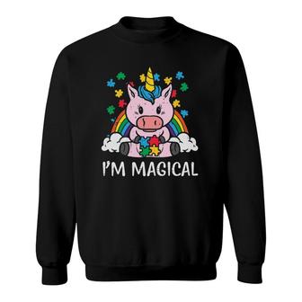Unicorn Puzzle I'm Magical Autism Awareness Toddler Girl Kids Sweatshirt | Mazezy CA