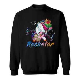 Unicorn Rock Guitar Rockin Music Singer Sweatshirt | Mazezy