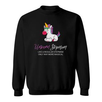 Unicorn Stepmom Step Mom Of The Birthday Girl Sweatshirt | Mazezy
