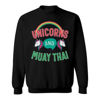 Unicorns And Muay Thai Design Art Of Eight Limbs Gift Design Sweatshirt | Mazezy