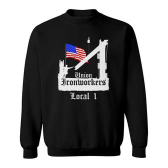Union Ironworkers Local 1 American Flag Chicago V3 Sweatshirt - Thegiftio