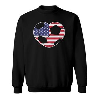 United States Soccer Ball Heart Jersey - Usa Football Sweatshirt | Mazezy