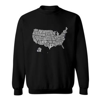 Us Map 50 United States Usa Sweatshirt | Mazezy