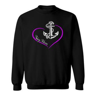 US Navy Proud Navy Mom Naval Mom Heart Navy Mother Gift Sweatshirt | Mazezy