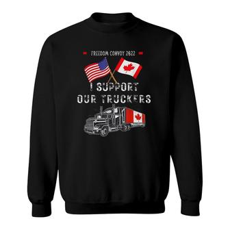 Usa And Canada Supports Our Truckers Freedom Convoy 2022 Ver2 Sweatshirt | Mazezy