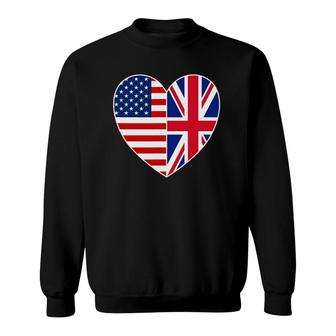 Usa Uk Flag Heart Tee Patriotic Fourth Of July Sweatshirt | Mazezy CA