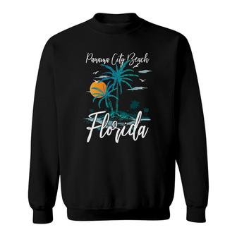 Vacation Retro Sunset Florida Panama City Beach Sweatshirt | Mazezy