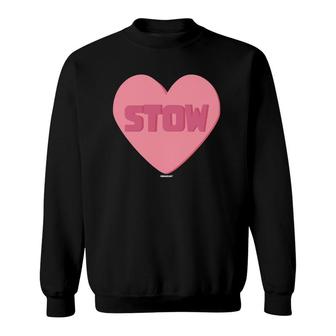 Valentine's Day Candy Heart Stow Coworker Swagazon Associate Sweatshirt | Mazezy