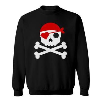 Valentine's Day Love Pirate Heart - Funny Gift Tee Sweatshirt | Mazezy