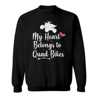 Valentine's Day Quad Bike Four Wheeler Atv Biker Sports Gift Sweatshirt | Mazezy