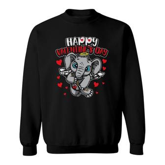 Valentine's Elephant Sweet Cupid Animals Sweatshirt | Mazezy