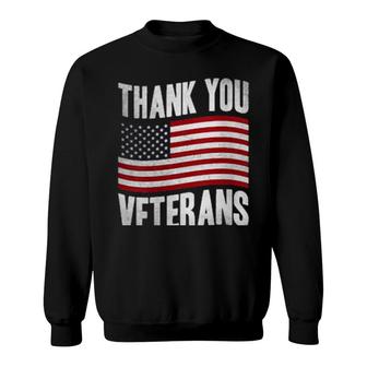 Veterans Day American Flag Theme Design Thank You Veterans Sweatshirt | Mazezy