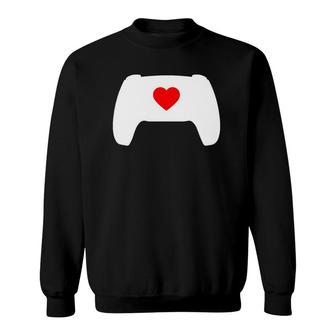 Video Game Controller Heart Gamer Valentine's Day Sweatshirt | Mazezy AU