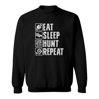 Video Game Eat Sleep Hunt Repeat Sweatshirt | Mazezy