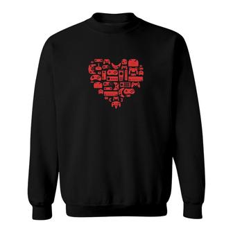 Video Games Heart Sweatshirt | Mazezy