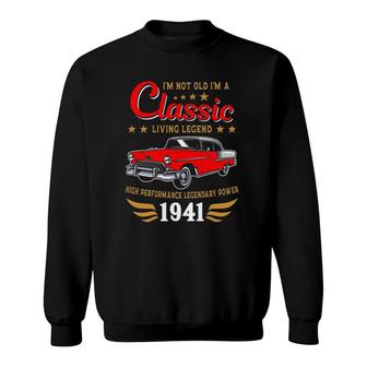 Vintage 1941 Classic Car Apparel For Legends Born In 1941 Ver2 Sweatshirt | Mazezy