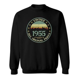 Vintage 1955 Original Parts Birthday Gift Sweatshirt | Mazezy