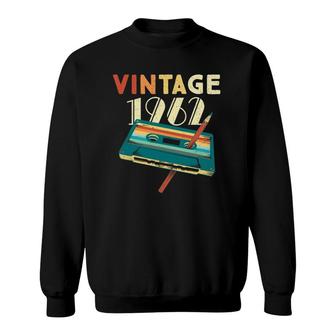 Vintage 1962 Music Cassette 60Th Birthday Gifts 60 Years Old Sweatshirt | Mazezy