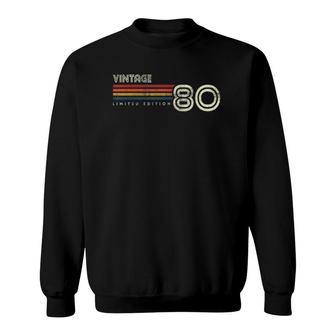 Vintage 1980 Chest Stripe 40Th Birthday Top Sweatshirt | Mazezy