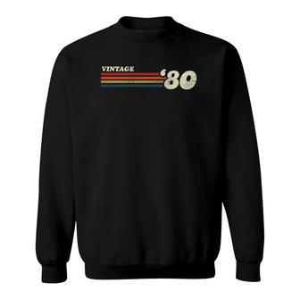 Vintage 1980 Chest Stripe 41St Birthday Sweatshirt | Mazezy