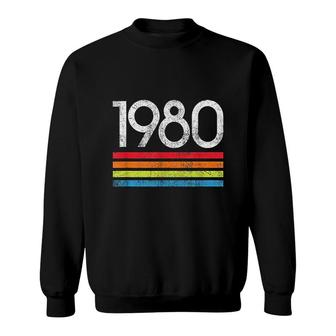 Vintage 1980 Chest Stripe 41st Birthday Top Sweatshirt - Thegiftio