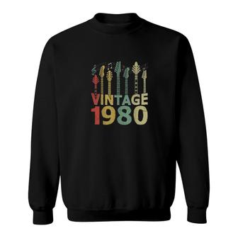 Vintage 1980 Guitarist Guitar Lovers Gifts Vintage 1980 Sweatshirt - Thegiftio UK