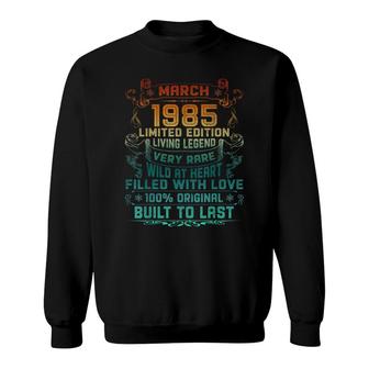 Vintage 37 Years Old March 1985 37Th Birthday Gift Sweatshirt - Seseable