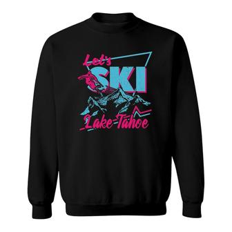 Vintage 80S 90S Skiing Clothes - Retro Lake Tahoe Ski Sweatshirt | Mazezy