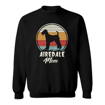 Vintage Airedale Terrier Mom Dog Cute Funny Mother Gift Sweatshirt | Mazezy