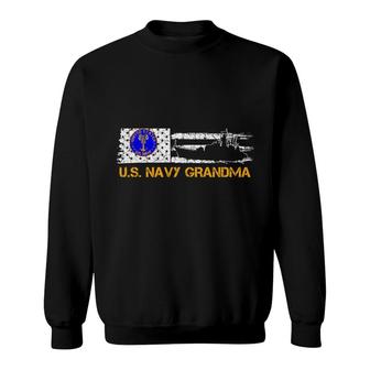 Vintage American Flag Us Navy Proud Grandma Veteran Military Sweatshirt - Thegiftio