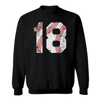Vintage Baseball 18 Jersey Number Sweatshirt | Mazezy