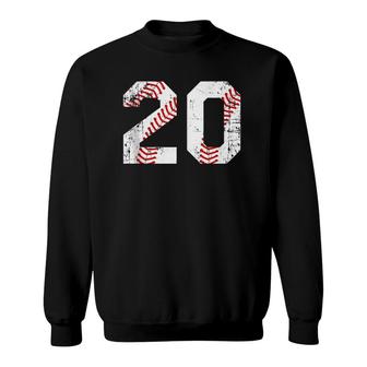 Vintage Baseball 20 Jersey Number Sweatshirt | Mazezy AU