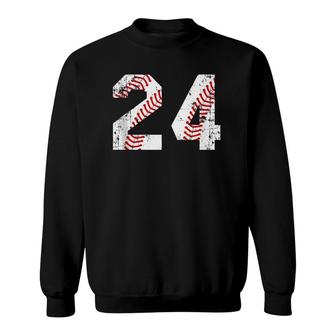 Vintage Baseball 24 Jersey Number Sweatshirt | Mazezy