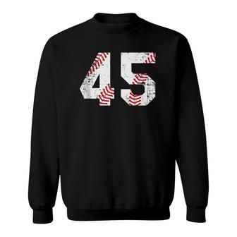 Vintage Baseball 45 Jersey Number Sweatshirt | Mazezy DE