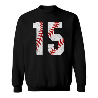 Vintage Baseball Mom 15 Jersey Baseball Favorite Player Sweatshirt | Mazezy