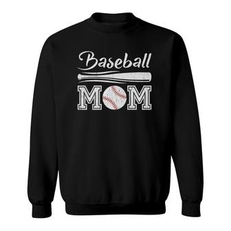 Vintage Baseball Mom Funny Distressed Baseball Mother's Day Sweatshirt | Mazezy