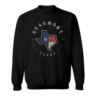 Vintage Beaumont Texas State Flag Map Souvenir Gift Sweatshirt | Mazezy