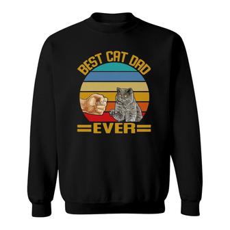 Vintage Best Cat Dad Ever British Shorthair Cats Dad Sweatshirt | Mazezy