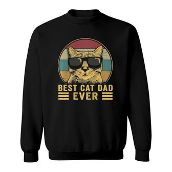 Vintage Best Cat Dad Ever Bump Fit Sweatshirt | Mazezy