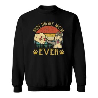 Vintage Best Husky Mom Ever Dog Lover Tees Mother's Day Sweatshirt | Mazezy